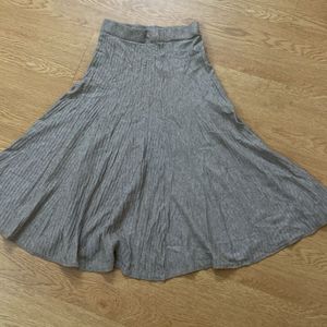 Beige MIDI Woollen Skirt