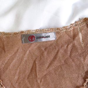 Pinterest Nude Shinny Knitted Top By Good Splendid