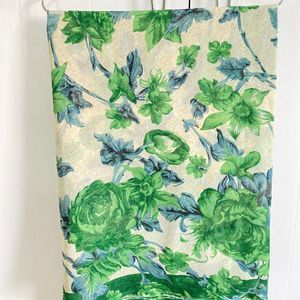 Green Floral Print Chiffon Saree