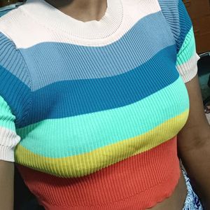 Multicolored Women Crop Top