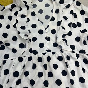 white and black polka dot