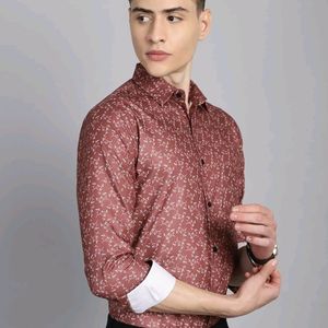 Printed Slim Fit Cotton Blend Formal Shirt