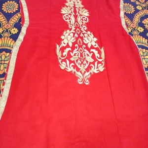 Beautiful Red Bridal Kurta With All Over Heavy Wor