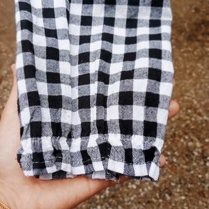 Black White Check Top