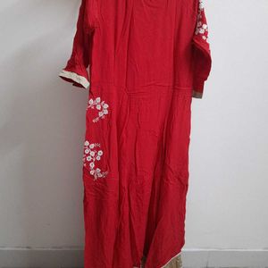 Stunning Red Aline Kurti To Enhance Beautyof Yours