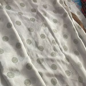 White Synthetic Saree