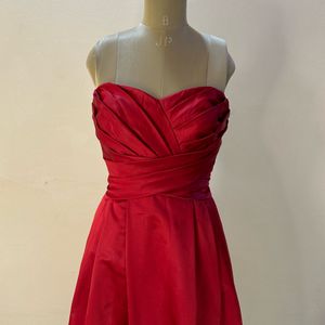 European Satin Red Gown