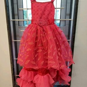 Pink partywear frock for 6-8yo girls