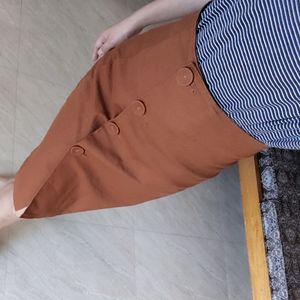 Button Front Skirt