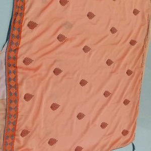 Orange  Lightweight Chiffon Saree