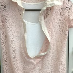 Cinched Waist Cottagecore Top - Pink