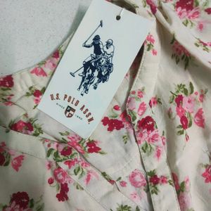 U.S.POLO ASSN.Women Floral Print Shirt .