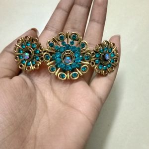 Fancy Blue Stoned Hair Clip