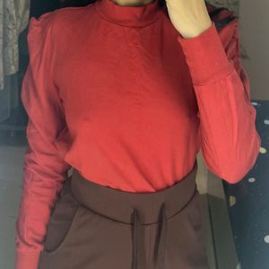 Red Full Sleeves Top From Zudio