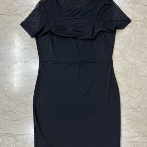 Front Cutout Black Dress