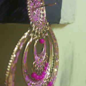 3 Layer Pink Circle Earring