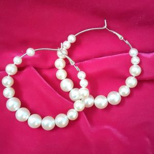 Pearl Hoop Earrings