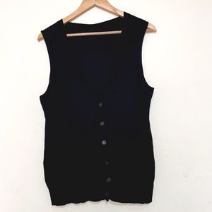 Black Sleeveless Cardigan