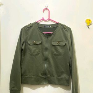 Olive In Color Casual Jacket Stretchy Bust 34-38