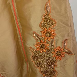 Long Kurthi With Satin Skirt