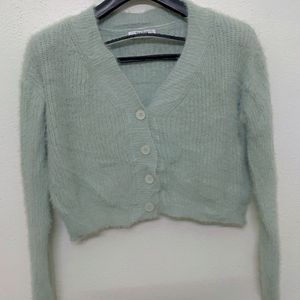 Korean Furry Crop Cardigan