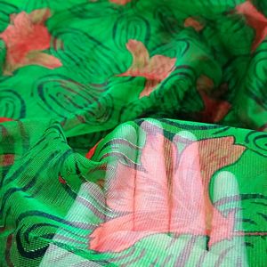 Beautiful Printed Net Fabric