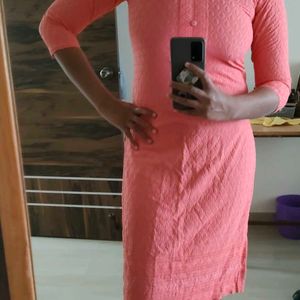 Pink Straight Kurti (Barely Used)