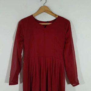 Maroon Maxi Style Top For Women's