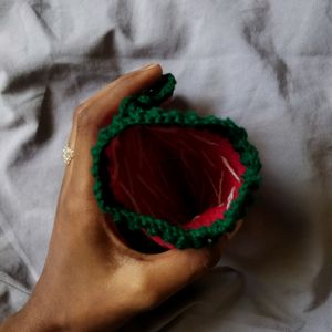 Crochet Strawberry pouch