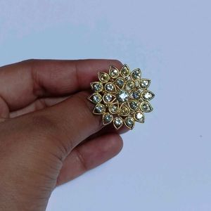 Golden Crystal party Wear Stylish Ring