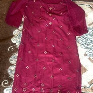 Maroon Kurta