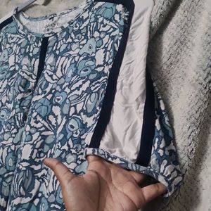 Blue And White Cute Top