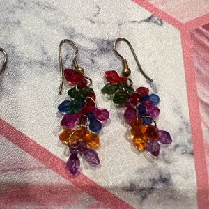 Rainbow Glass Beaded Earrings