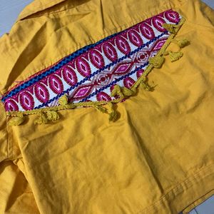 Beautiful Yellow Colour Denim Jacket