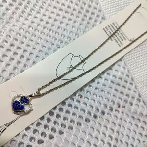 Blue heart Pendant Necklace