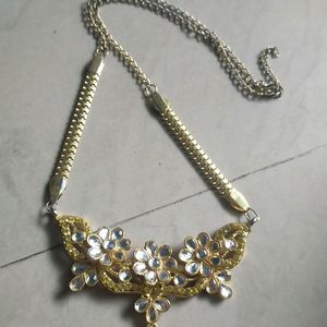 Gold And White Necklace