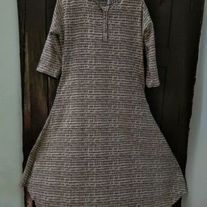 Konkani Printed Black N White Kurta