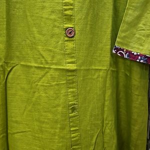 Leaf Green Cotton Kurta