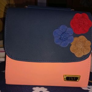 Beautiful Handbag With Three Flowers