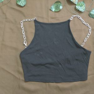 Backless Cami Top With Chain.