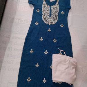 Thread Work Kurti Pant Set