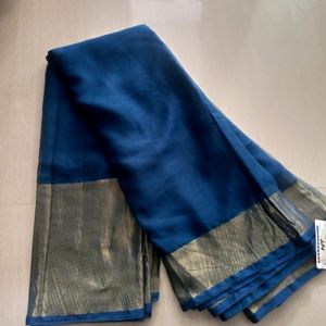 Teal Colour Heavy Chiffon Saree