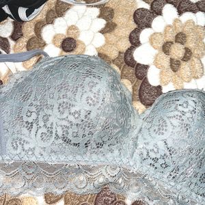 Blue Lace Pushup Bra.