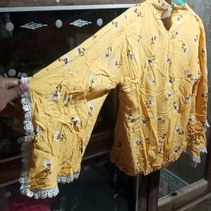 A Very Beautiful Blouson Top In Yellow Colour