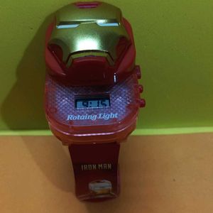 Iron Man Theme Clip Watch With Light & Music