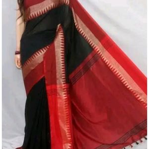 Black And Red Saree