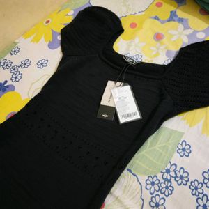 Black Sheath Crochet Dress