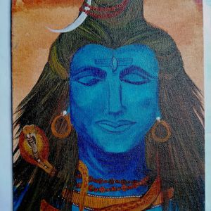 Lord Shiva Hand-painted Acrylic Canvas Painting