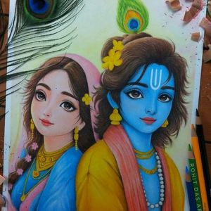 Radha Krishna Drawing