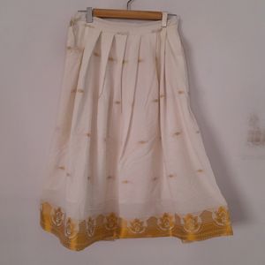 Off White Brocade Lehenga Blouse (Girl's)